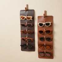 Support mural pour lunettes en cuir PU, organisateur de lunettes de soleil, support de rangement pour lunettes, décoration minimaliste pour la maison