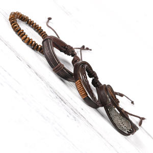 Braccialetto di <span class=keywords><strong>cuoio</strong></span> di modo per gli uomini dei monili del Commercio All'ingrosso N911163 - Product Image 2