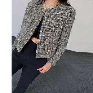 Hot <span class=keywords><strong>Sale</strong></span> Frauen Einfache Woll mäntel Casual Plain Anzug Lady Buttons Cardigans Cropped Tops Kurze <span class=keywords><strong>Blazer</strong></span> Mantel Jacken - Product Image 5