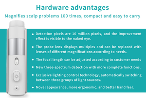 Xách tay ai da đầu UV da tóc phân tích vẻ đẹp thông minh gương trichocamera <span class=keywords><strong>Wifi</strong></span> nang tóc thử nghiệm tóc da đầu phân tích - Product Image 2