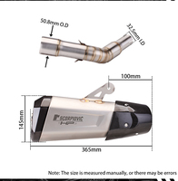 Pour Piaggio Vespa gts250 gts300 2007- 2017 2018 2019 2020 modification de moto tuyau d'échappement complet du système
