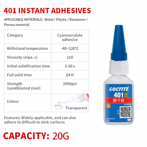 Bán Buôn Gốc Loctite 401 Ngay Lập Tức Dính 20G Đa-Mục Đích Siêu Keo Cyanoacrylate Dính Trong Kho - Product Image 2