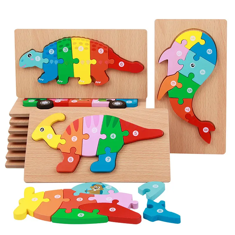 Animali <span class=keywords><strong>di</strong></span> legno <span class=keywords><strong>di</strong></span> vendita caldi <span class=keywords><strong>Puzzle</strong></span> bambini bambini che imparano giocattoli educativi Montessori <span class=keywords><strong>Puzzle</strong></span> 3D in legno