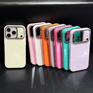 Coque de téléphone en verre avec cadre d'appareil photo dégradé pour iPhone 17 16 15 14 Pro Max, avec lentille électroplaquée et dos coloré - Product Image 2