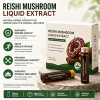 Extrait liquide de champignon Reishi 10ml flacon Complément alimentaire naturel à base de plantes Fabricant OEM ODM