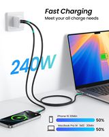 Kabel Prime Thunderbolt 5 dengan Selubung PVC, Transfer Data 80Gbps, Pengisian Daya 240W, Kompatibel dengan Thunderbolt 4/3 120Gbps