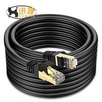 Kabel LAN Gigabit Kecepatan Tinggi 6 kaki RJ45 Cat7, Kabel Patch Cord, Pemasok Kabel Patch Cord Jaringan Internet Terproteksi 10Gbps, Kabel Cat7 0.5m