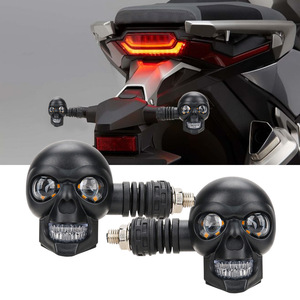 ไฟเลี้ยวรูปหัวกะโหลก 12V LED สองสี ขาวเหลือง สำหรับมอเตอร์ไซค์ กันน้ำ IP67 - Product Image 2