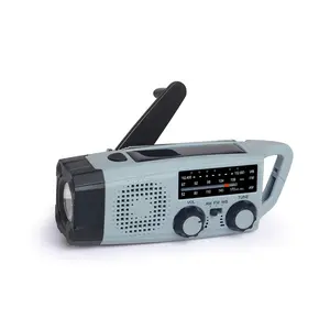 Manovella di emergenza AM/FM/WB Radio di sopravvivenza portatile con 2000mAh Power Bank caricatore solare per telefono