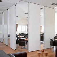 Office Temporary Soundproof Operable Divider Folding Sliding Partition Wooden Movable Wall for Conference Room