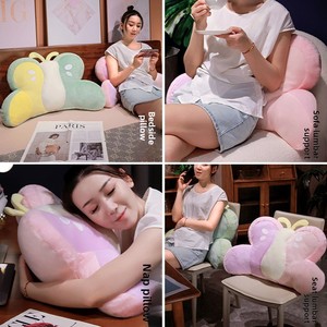 Plush Cushion PP Cotton Filling Soft Cover Waist Support <b>Pillow</b> for Bedside Dormitory Mobile Phone <b>Reading</b> - Product Image 2