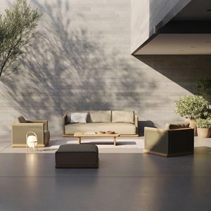 Ensemble de canapés de jardin en teck, mobilier de patio extérieur, ensemble canapé et table basse en teck - Product Image 2