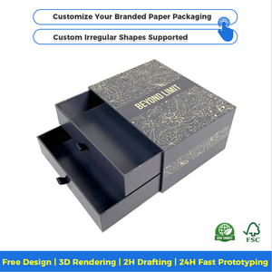 Manufacturer Luxury <b>Window</b> Paper Packaging Gift Box Gold <b>Foil</b> Biodegradable Materials Custom Vendors Caja Carton - Product Image 2