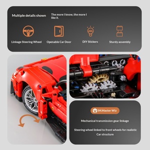 9811 Compatible con <span class=keywords><strong>LEGO</strong></span>, Bloques de Plástico ABS Ecológicos, Escala 1:14, Coche Deportivo Mecánico de Control Remoto Eléctrico para Armar - Product Image 4