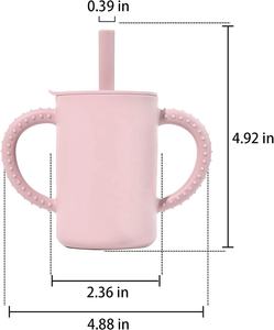 Tazze di apprendimento per bambini in Silicone con cannucce e coperchi in Silicone 6 mesi + tazze per bambini da bere per bambini da 7 once - Product Image 2