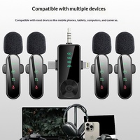 HF9 4-in-1 Kabelloses Lavalier-Mikrofon-Set mit Geräuschunterdrückung, 20Hz-20kHz Clip-on-Mikrofon für TikTok Live-Streaming