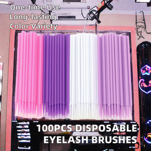 100pcs Disposable <b>Micro</b> Cotton Swab Brushes Plastic Handle Lash Removing <b>Extension</b> Tool - Product Image 2