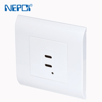 Module de chargeur USB C NEPCI 45*45mm 5V4.2A à 2 ports avec lumière LED XJY-USB-B17E-3-21CC Prise USB pour boîte de sol et boîte de table