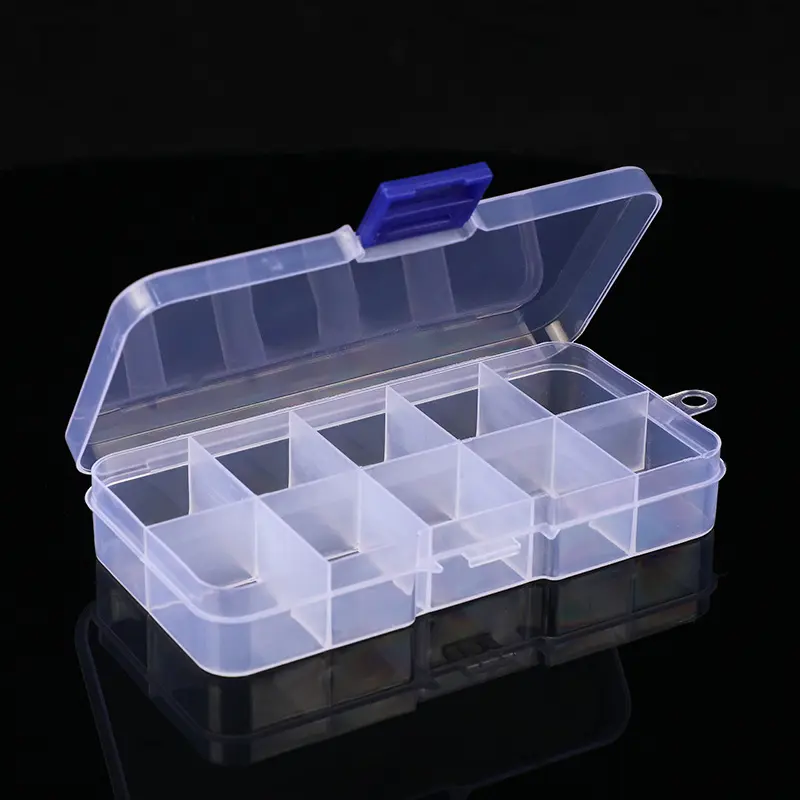 Caixa de armazenamento de plástico de 10 cavidades com divisor, ferramentas de embalagem, caixas de armazenamento e injeção multifunções