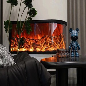 Taille personnalisable Salon de luxe 3D cheminée électrique intelligente meuble TV mural encastré décoratif en métal pour hôtel - Product Image 6