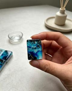Original Galaxy Resin Leopard Print Layered Handmade <b>Folding</b> Metal <b>Legs</b> Classic American Mahjong Tiles Real Shot Stock Ready - Product Image 3