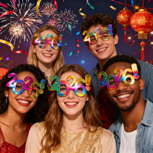 Pafu 2026 New Year Eyeglasses with Colorful Shine Creative Countdown Number <strong>Glasses</strong> for New Year Celebration &amp; <strong>Party</strong> Decor - Product Image 3