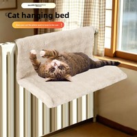 Hamac pour chat à usage domestique, stable, sûr, toutes saisons, chaud en hiver, suspendu, amovible, lavable, pliable, en forme de L, lit pour chat en tissu