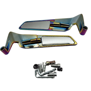 <span class=keywords><strong>Espejo</strong></span> Retrovisor Lateral Superior para Motocicleta, Cristal Rectangular Blanco HD Antidistorsión, Aleación de Aluminio, Nuevo - Product Image 1