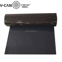 Película de Transferencia de Calor Reflectante de Color Negro Segmentada de 2.5CM 5CM para Logotipos Cortados con Plotter, Rollo de Vinilo Reflectante de Transferencia de Calor