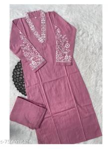 Conjunto de Dos Piezas de Algodón Premium para Mujer, Atuendo Combinado, Tela Transpirable y Cómoda, Top Informal con Pantalones para Uso Diario - Product Image 3
