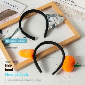 Factory-Direct Sale Women's Cartoon Quirky Fish-Style Fabric Headband Cute Super-Awesome Face-Washing Hair <b>Clip</b> - Product Image 1