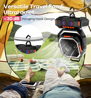 Ventilateur de camping portable USB F22 40000mAh avec télécommande, oscillation automatique, lumière LED, ventilateur de ventilation pour tente de camping en extérieur