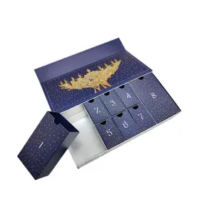 Лидер продаж на заказ, Рождественский Адвент-календарь, пустая коробка, оптовая продажа, инструменты для упаковки, карта, 30 дней, коробка для АДВЕНТ-календаря