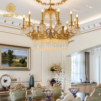 Bijouterie Style Rococo Salon Salle À Manger Luxueux Décoratif En Laiton Antique Lustre En Cristal Suspension