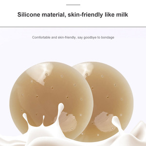 Frauen träger lose Silikon Nippel Abdeckung 8cm Grippe Brust Pasteten Unsichtbare atmungsaktive Haut Nahtlose Brust mit Loch - Product Image 2