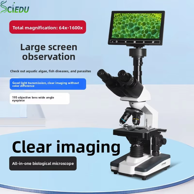 Trinocular Biological Microscope High-Definition LED Light IP54 Rated Model Dedicated Laboratory Research Teaching Microscope