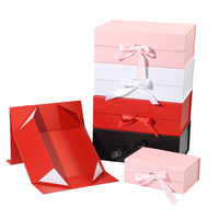 Boîte cadeau rigide magnétique de luxe A5 pliable en profondeur avec ruban – Personnalisez votre logo, couleur et taille