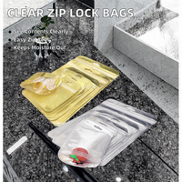 Sacs refermables en polyéthylène Mylar imprimés par gravure, résistants à l'humidité, en stock, pour emballage de bijoux et d'or, sacs à fermeture éclair en plastique transparent