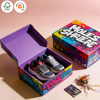 Boîte personnalisée écologique en carton coloré, emballage en carton coloré, boîte d'emballage en papier coloré pour toutes sortes de chaussures