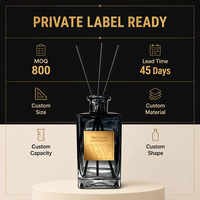Diffuseur de parfum en verre dégradé de luxe grande capacité, étiquette dorée, végétalien, sans cruauté, marque privée, OEM, ODM, couleurs personnalisées