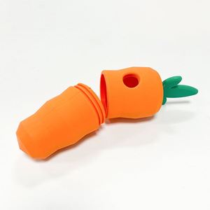 Es-Pro Eco-Friendly Dog Toy Food Grade Silicone Carrot Grinding Teeth Pet Decompression Anxiety Prevention Bowl & <b>Feeder</b> - Product Image 3