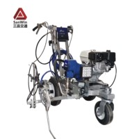 Machine professionnelle de marquage routier, moteur essence 5,5 CV, pompe haute efficacité, pulvérisation à froid haute pression pour le traçage routier