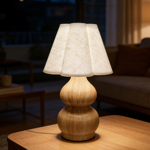 Lámpara de Mesa Crystal Gold con Pantalla Ondulada, LED Blanco Cálido 2700K, Botón Manual AC, Tamaño Mediano, Decoración Moderna para Dormitorio, CRI 90, 30000 Horas - Product Image 4