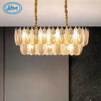 Luminaire décoratif d'intérieur pour la maison, lampe suspendue moderne de luxe pour salon, abat-jour en verre, lustre suspendu