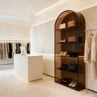 Vitrine ouverte anti-oxydation et anti-poussière en acrylique pour chaussures et sacs, présentoir haute capacité pour magasins de luxe