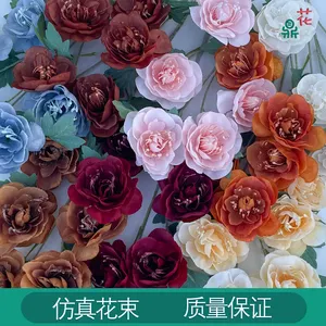 Bunga buatan putri mawar, dekorasi lanskap komersial bunga sutra kecantikan Interior 5 kepala
