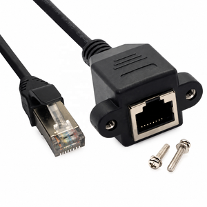 <span class=keywords><strong>สาย</strong></span>เคเบิล 8P8C FTP STP UTP RJ45 แบบตัวผู้ต่อตัวเมีย ความเร็ว 100M/1000M Cat5 Cat6e แบบยึดแผงด้วยสกรู <span class=keywords><strong>สาย</strong></span>ต่อขยายเครือข่ายอีเธอร์เน็ต LAN - Product Image 1