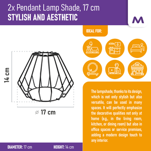 Treo đèn chùm Chụp đèn dia. 17 cm dây Ánh Sáng Mặt dây kim loại lồng Nhà ở cho treo đèn - Product Image 3