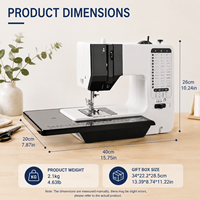 Vente directe d'usine Mini UFR-738 de machine à coudre portable à plat avec 12 motifs de points intégrés et moteur pour les enfants débutants