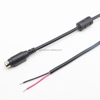 Prise à broche DIN à angle droit pour ouvrir le câble Personnaliser le câble d'alimentation Mini Din4pin 3Pin 1.5m 1.8m